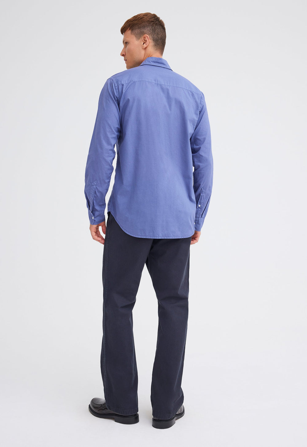 Jac+Jack Folded Collar Cotton Shirt - Penn Blue